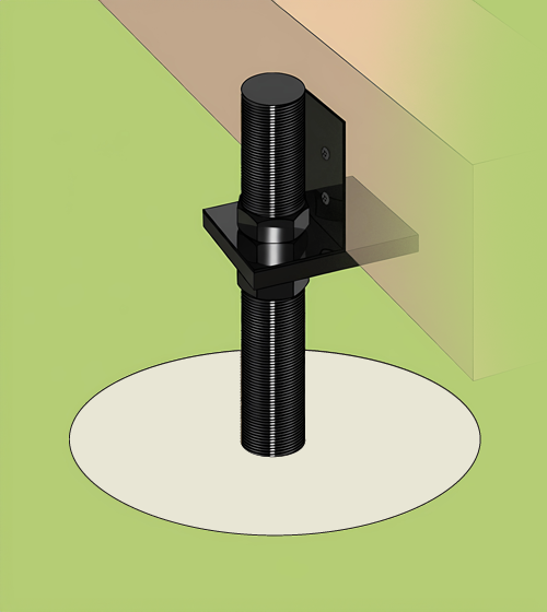 Ensure the bases are straight and secure them with concrete
