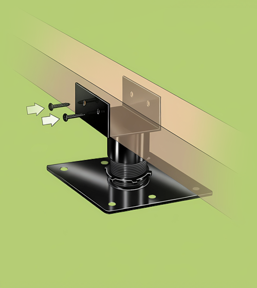 Place the Swift Leveller Mini under the frame and fix it in place